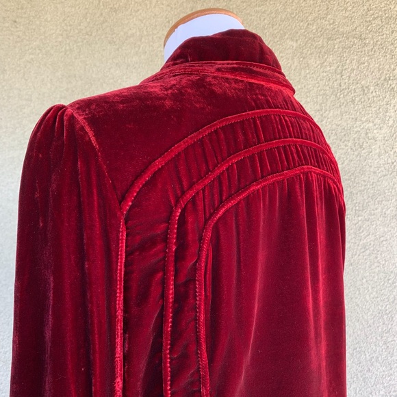 “Double D Ranch” Red Wine Velvet Jacket Exquisite - Picture 7 of 8